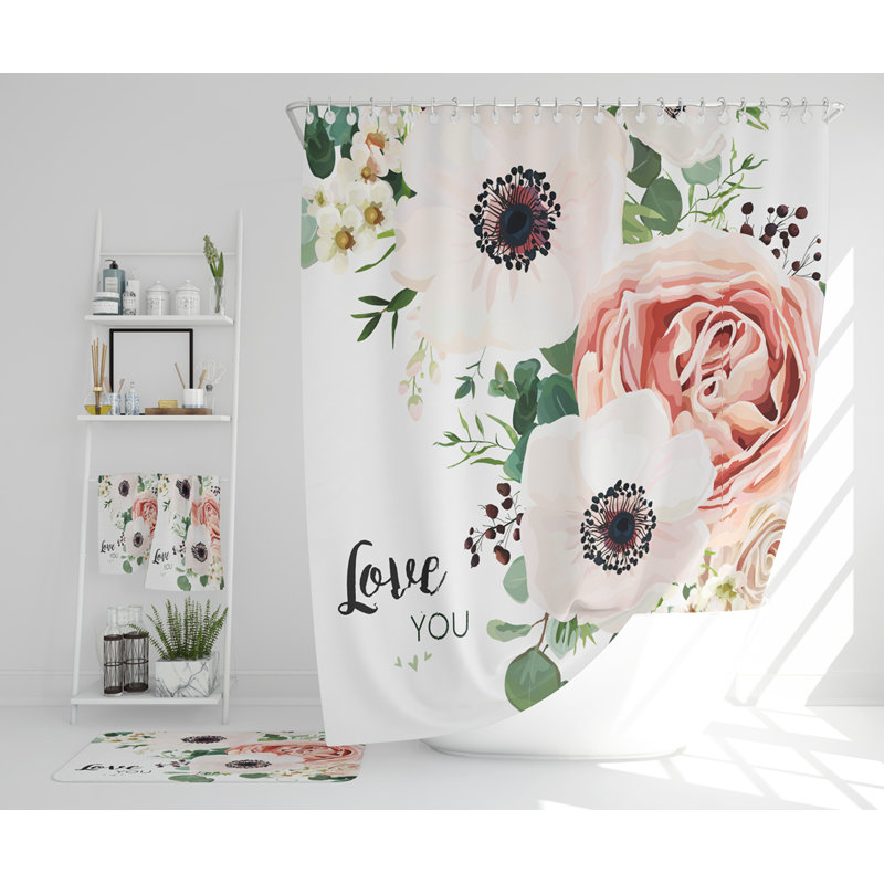 Nector Polyester Shower Curtain Set