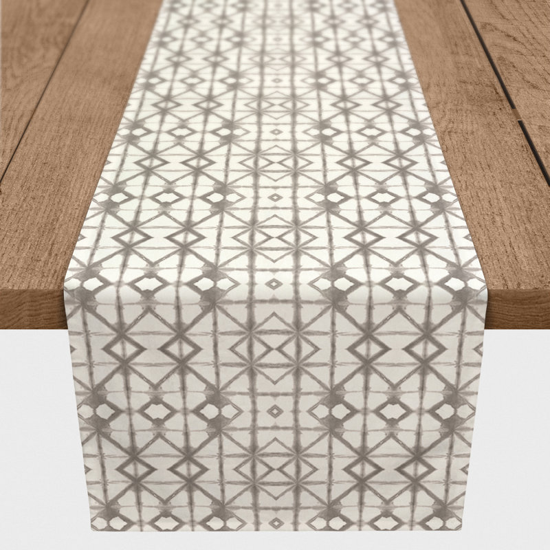 Claristine Rectangle Polyester Table Runner, 16" D x 72" L, Light Gray