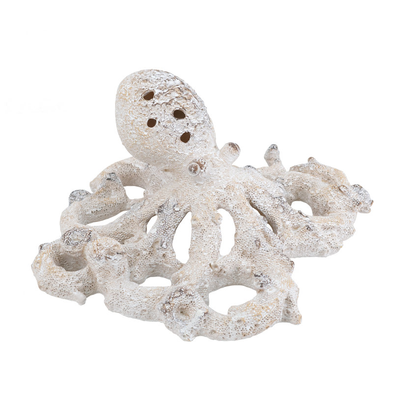 Aristizabal Coral Look Octopus 11" x 9.5" x 5" White