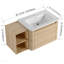 Meuble-lavabo mural de 40 po avec lavabo en céramique blanche et tablettes de rangement et 1 porte à fermeture en douceur, contreplaqué, chêne blanc américain