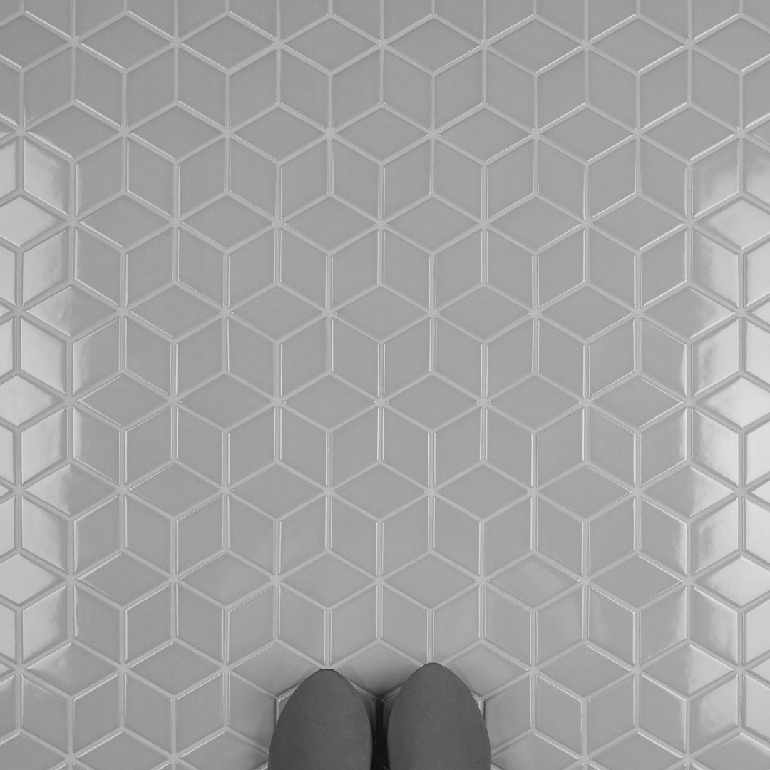 Metro Rhombus 10-1/2 " x 12-1/8 " Porcelain Mosaic Floor & Wall Tile Merola Tile 