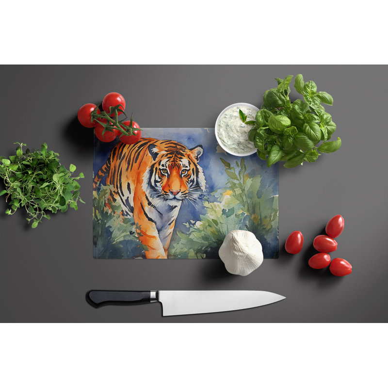 Bengal Tiger Glass Cutting Board Large