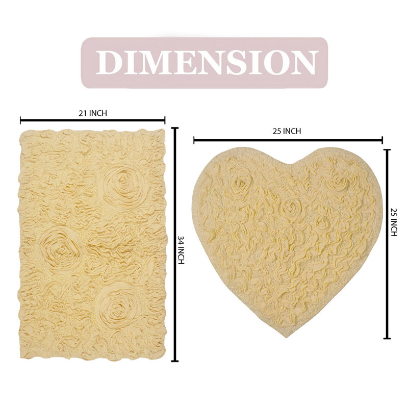 Freida 2 Piece Bath Rug Set, Butter
