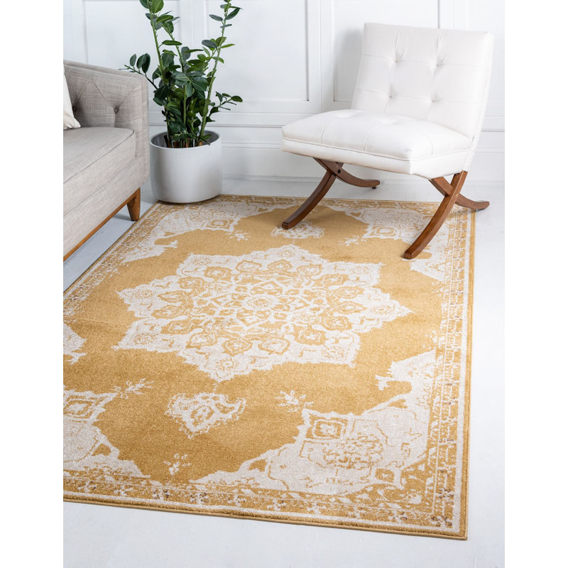 Tapis traditionnel Ulla couleur soleil, Rectangle 9 pi x 12 pi