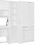 Lit simple avec tête de lit éclairée, bureau, armoire de rangement et armoire-851253257