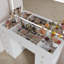 Coiffeuse de maquillage moderne avec lumières DEL et plateau en verre - Élégante table de beauté à 9 tiroirs