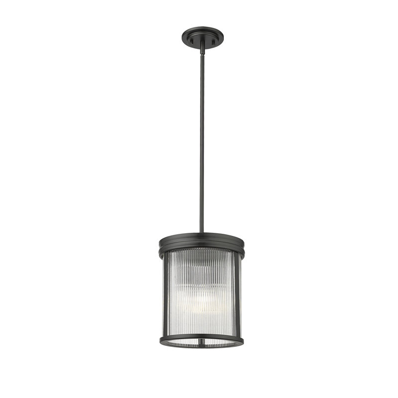Luminaire suspendu tambour 3 lumières Swati, Noir mat