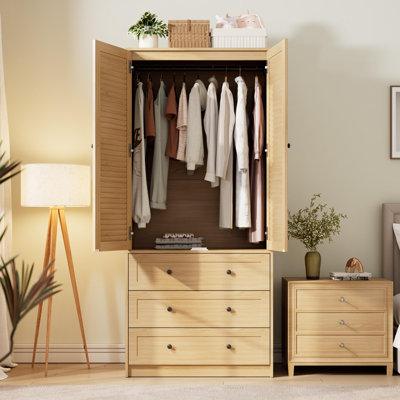 Armoire-penderie 70 po avec 2 portes et 3 tiroirs