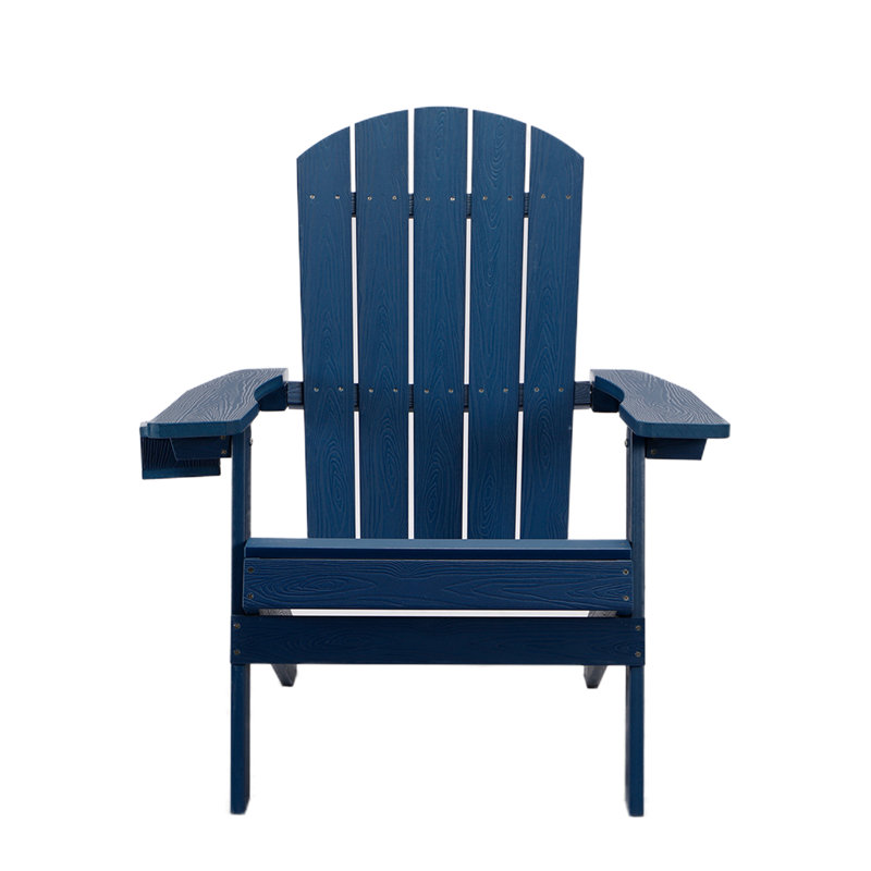 Chaise Adirondack pliante en plastique Tranquilo Depot, Bleu foncé