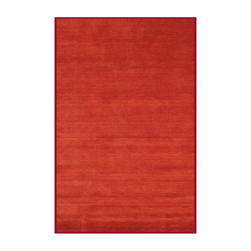 Tapis de zone rouge contemporaine, Rectangle 4 pi x 6 pi