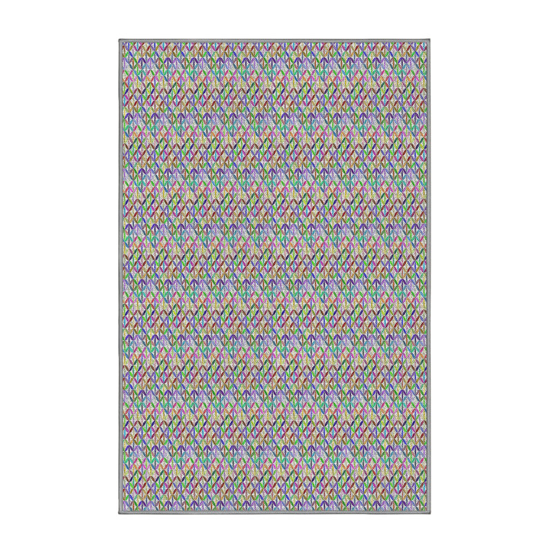 Tapis motif rose/gris/bleu Hitterdal, Rectangle 5 pi x 7 pi
