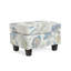 Pouf capitonné, beige et bleu