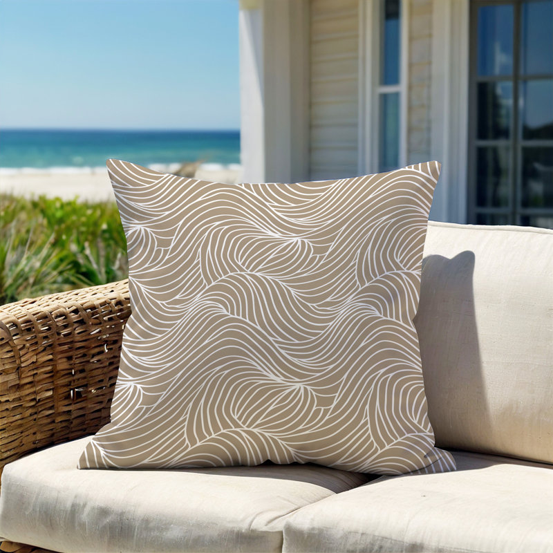 Barnon Reversible Throw Pillow, Beige, 16"H x 16"W