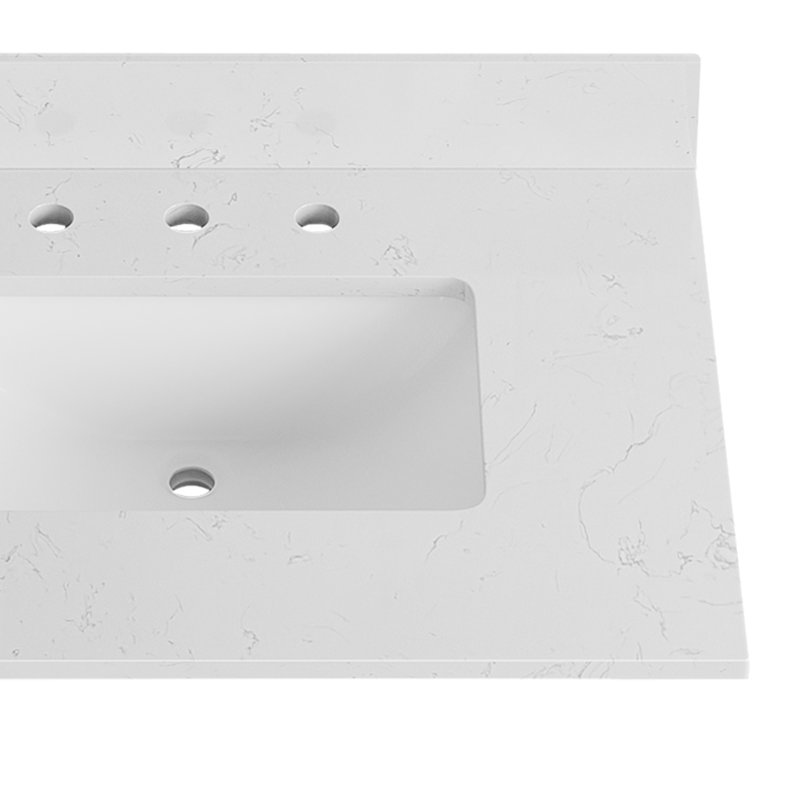 Carrara 31" White Engineered Marble Vanity Top with Undermount Sink