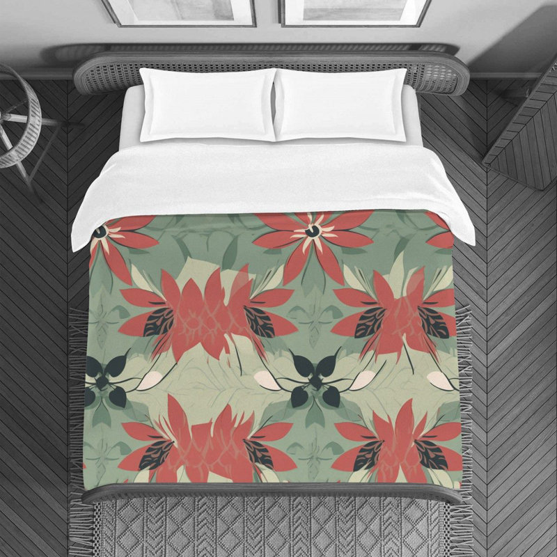 Polyester Floral Duvet Cover, Queen Duvet Cover