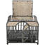 Pavillon pour chien de 46 po de hauteur - structure solide, plateaux amovibles, roues stables, tapis de repos chaud, revêtement de cabane robuste, convient aux chiens