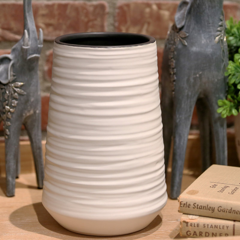 Ceramic Table Vase, 8.5" H x 5.75" W x 5.75" D