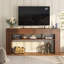Console mince avec tablettes de rangement ouvertes en brun clair et brun foncé-1482620885