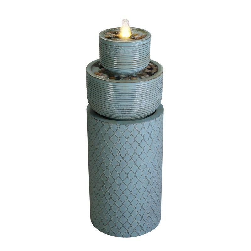 Yoan Metal Weather Resistant Fountain with Light