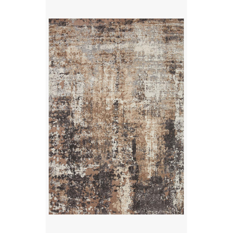 Tapis gris tissé à la machine Ballymena, Rectangle 2 pi 7 po x 4 pi