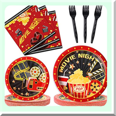 Movie Party Tableware Set for 24 Guests