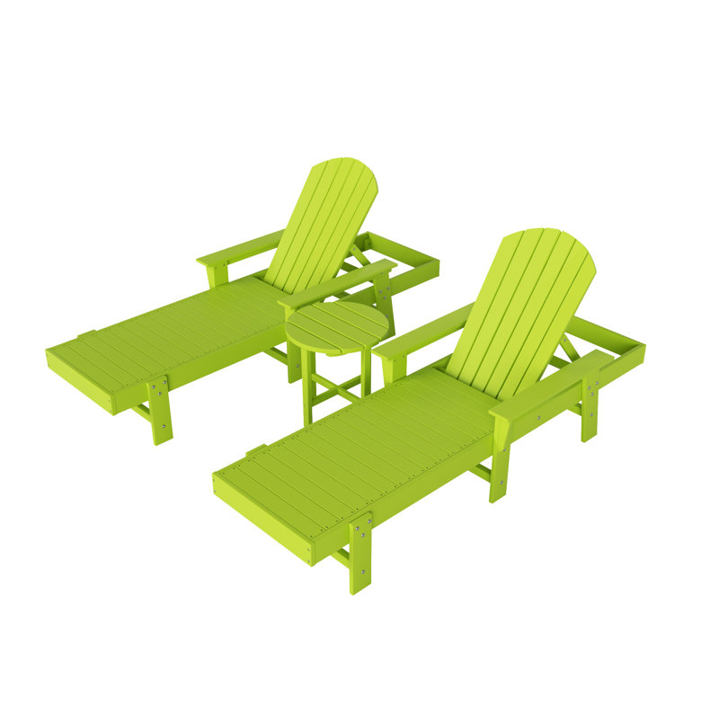 Chaise longue inclinable 77,6 po avec table Altura, Lime