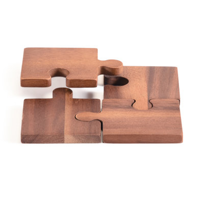 Sous-verres en bois d'acacia - 4 pièces