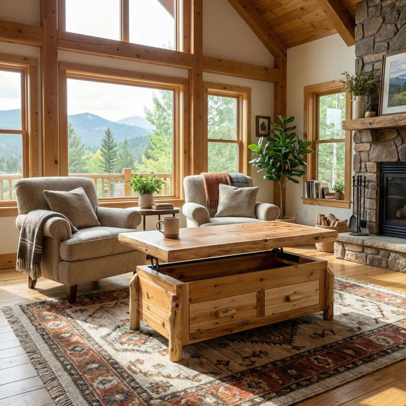 Table basse Cedar Log, Coffee