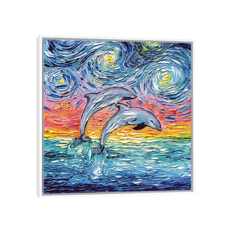 Reproduction d’art, "Van Gogh never saw Paradise" par aja Trèves, H 37 po x l 37 po x P 1,5 po, Toile blanche encadrée