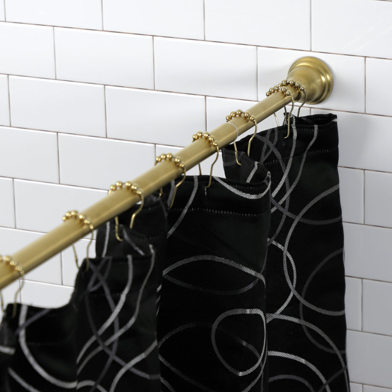 Brushed Brass 72" Adjustable Tension Shower Curtain Rod