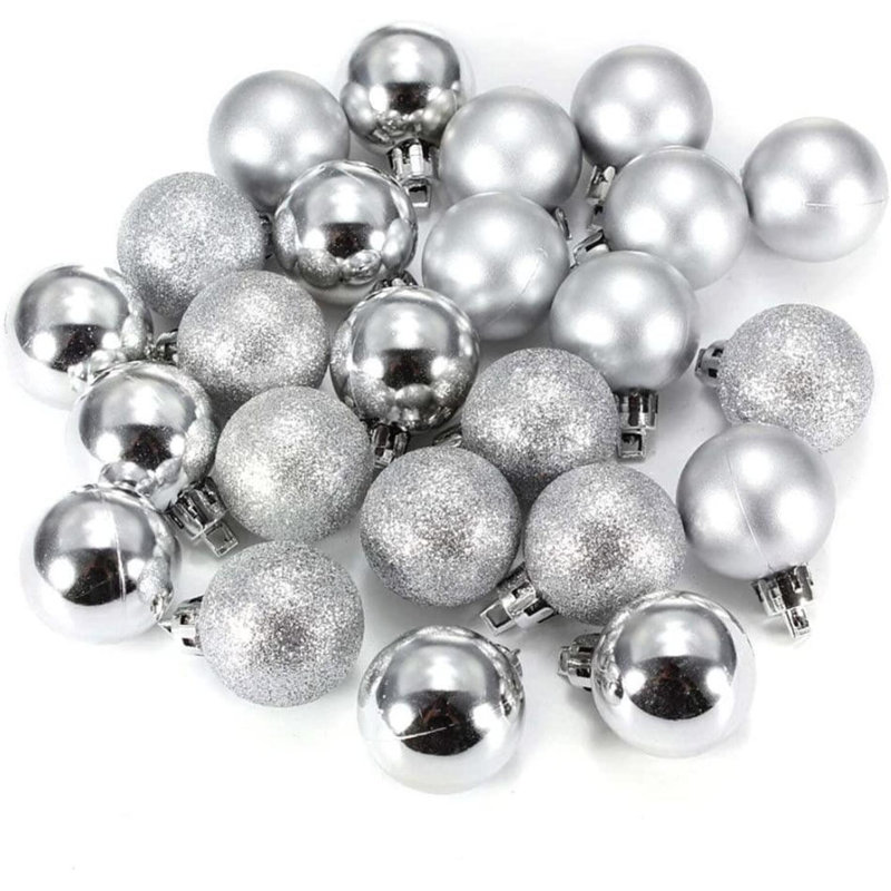 3cm Polyvinyl Chloride (PVC) Bauble, Silver