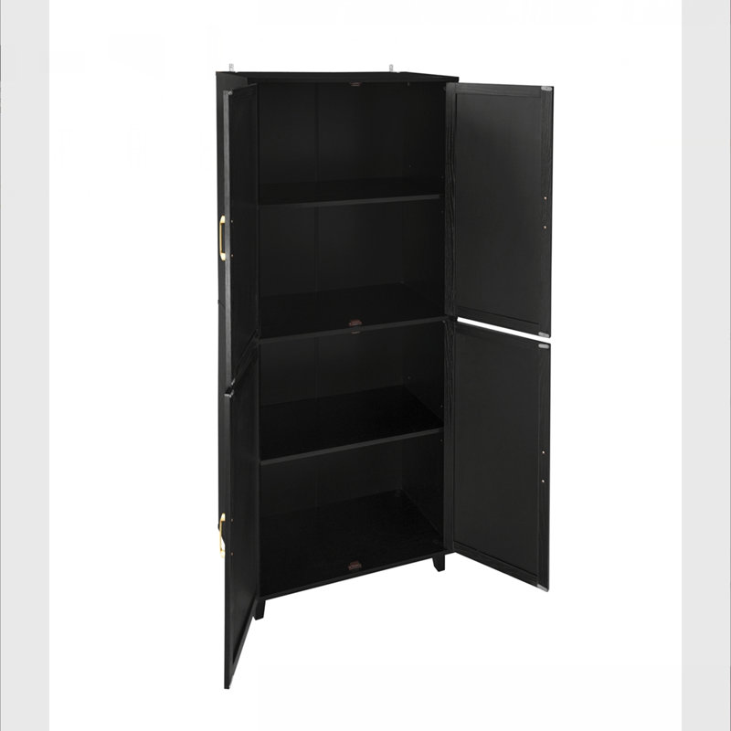 4 Door Storage Cabinet, Noir