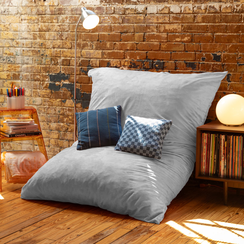Pillow Saxx 5.5-Foot - Huge Bean Bag Floor Pillow and Lounger, Platinum