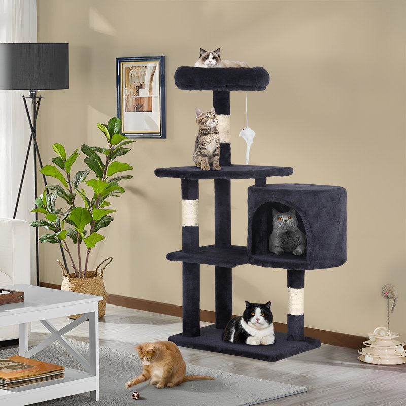 Arbre à chat, support pour chat, tour à chat, poteau à griffer durable et plateforme de saut pour chat à plusieurs niveaux