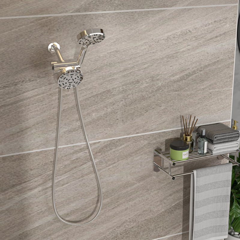 Shower With 4.7" Rainfall Showerhead & 8 Hand Dual Head Rain And Handheld, Chrome