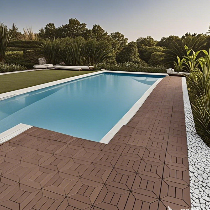 DIY Module Interlocking Decking Tiles Floor Tile, Brown
