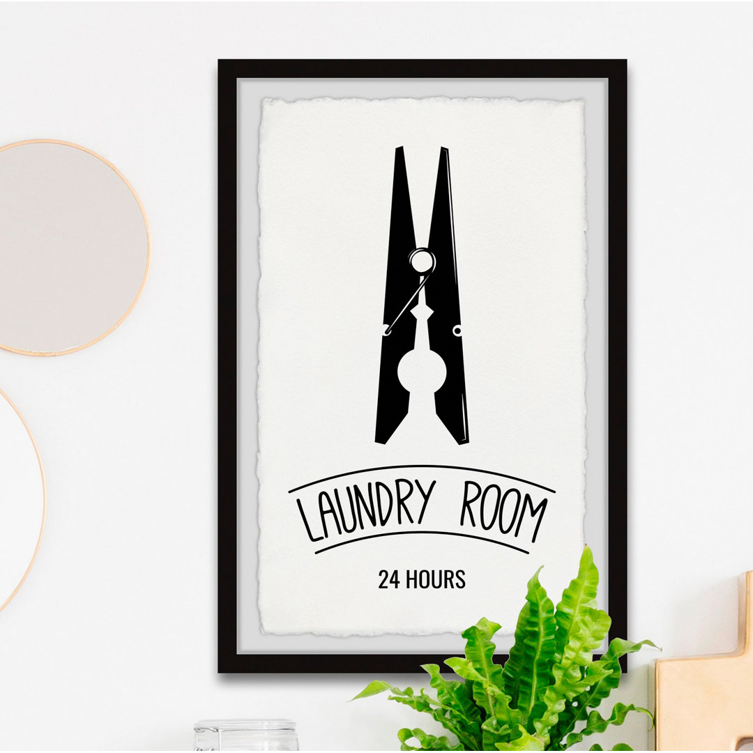 "Laundry All Day" 1-Piece Picture Frame Rectangle Graphic Art Print on Paper