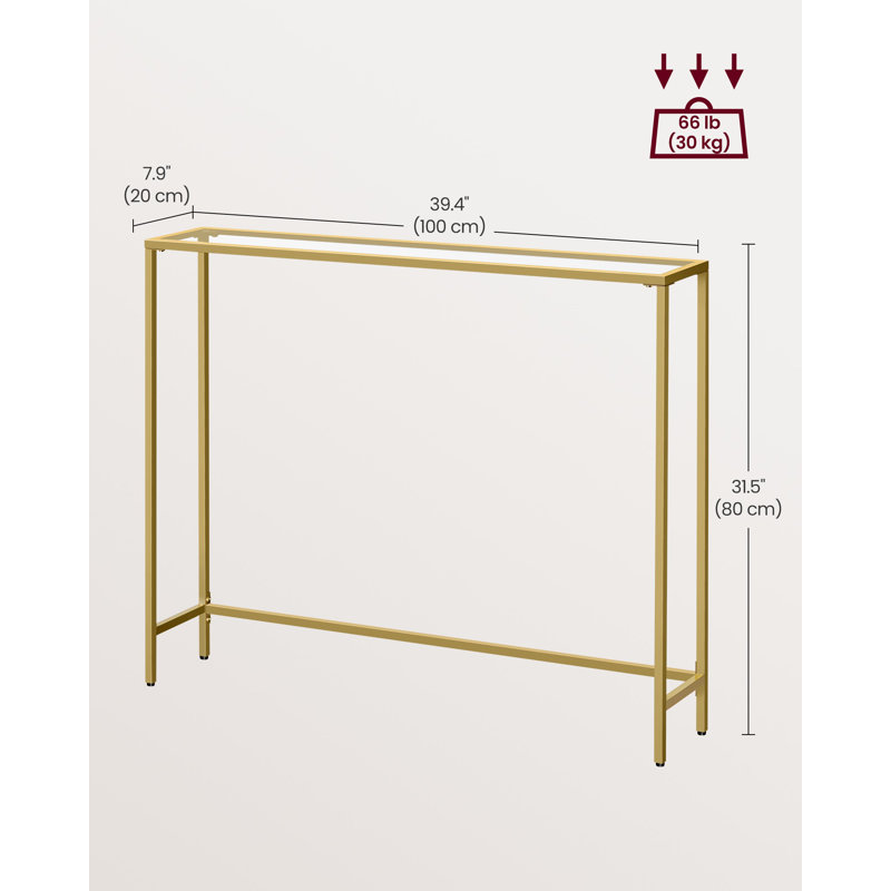 Console Huxley, 31.5'' H X 39.4'' W X 7.9'' D, Gold/Transparent