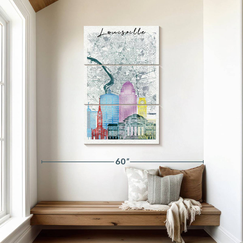 Carte de la ville d'Aliaz Louisville, H 45 po x l 28 po