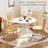 42" Kitchen Dining Table For 4-6, Small Round Kitchen Table With Metal Cross Legs-984574801