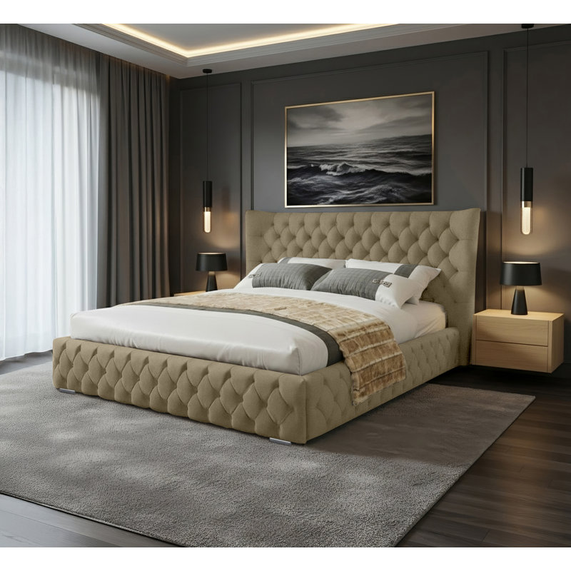 Achilleas Upholstered Bed, Coffee, Kingsize (5')