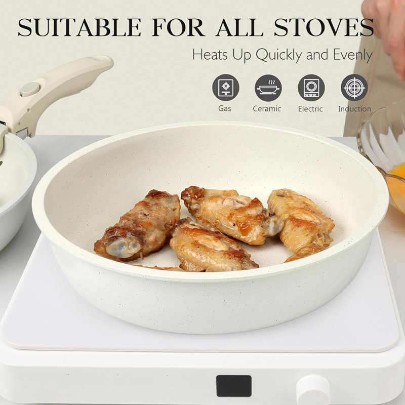 Ensemble de batterie de cuisine en aluminium 11 pièces