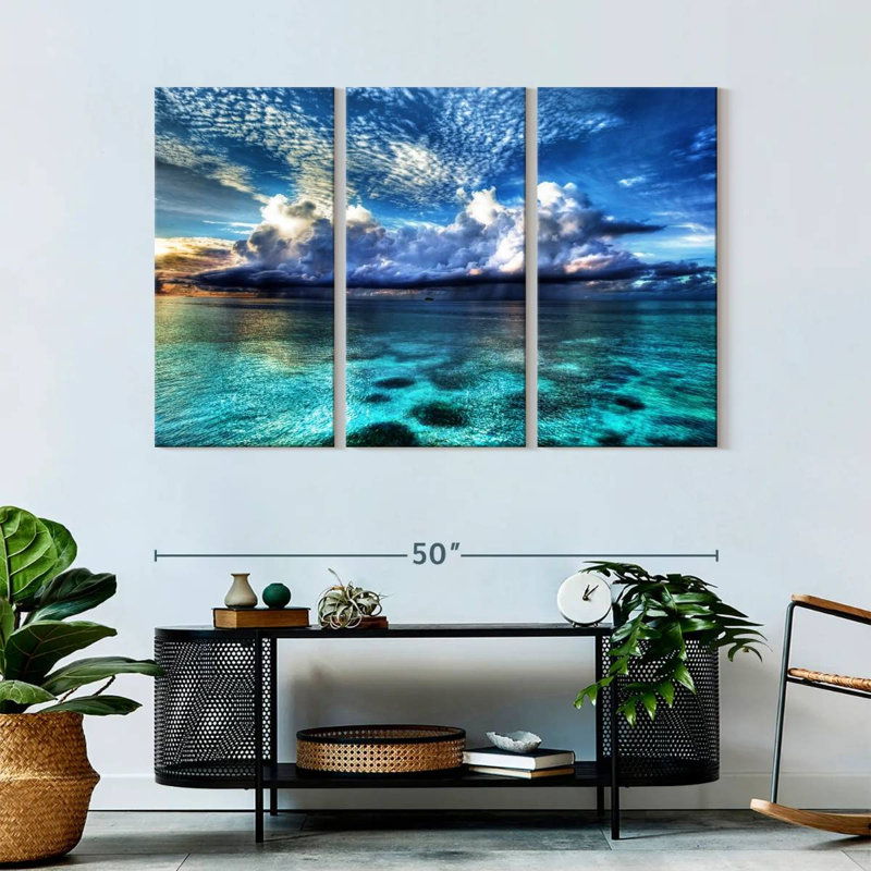 3 pièces Cozumel avec vue sur l'océan, H 50 po x l 32 po x P 1,25 po
