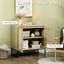 Armoire décorative avec portes en rotin et tablette réglable