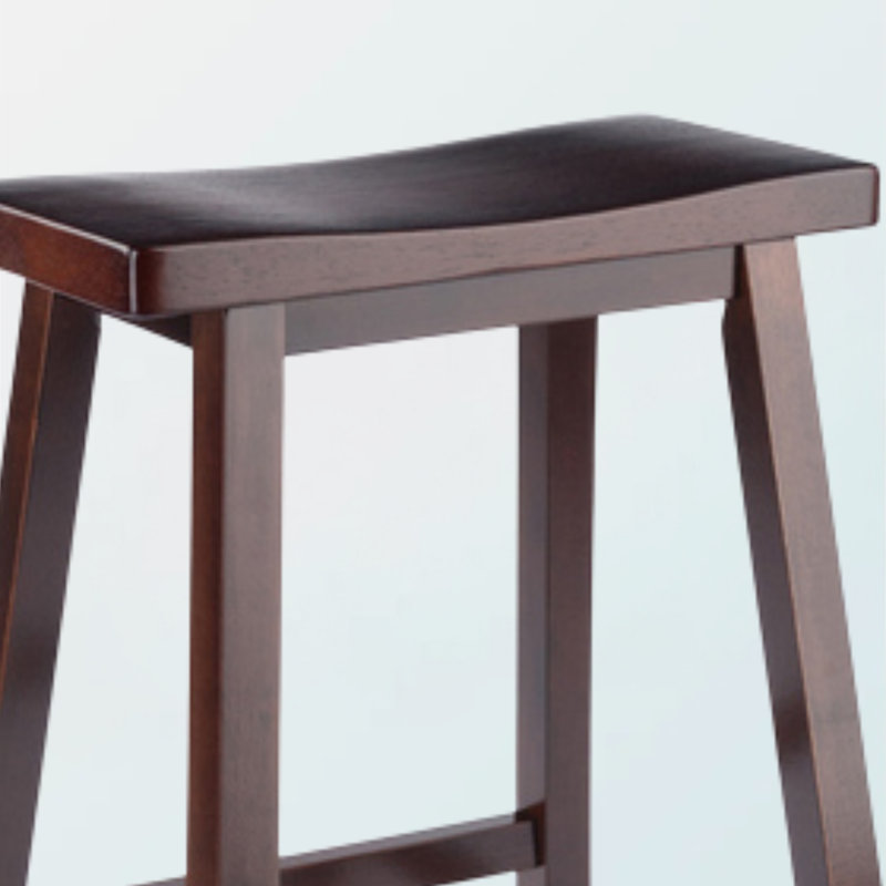 Zavala Walnut 3-Piece High Dining Set with Saddle Seat Bar Stools