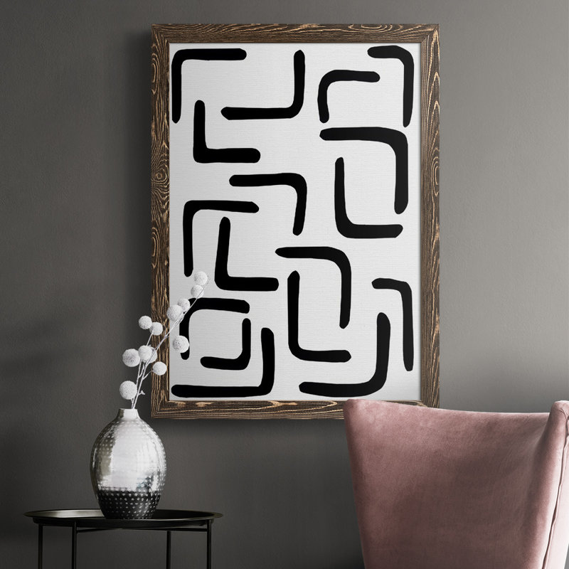 Skillern Shuffle III, reproduction d'art sur toile, H 43,5 po x l 31,5 po, Toile encadrée noire, Pas de tapis