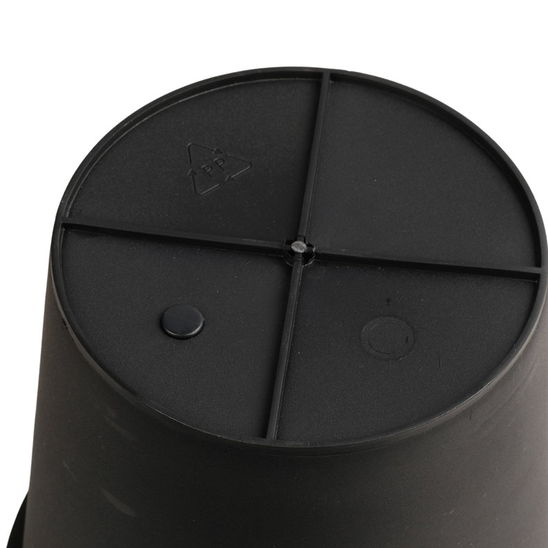 Pot à fleurs rond en polyrattan de 13 po avec cadre en acier SOLHome - panier décoratif d'extérieur avec insert noir