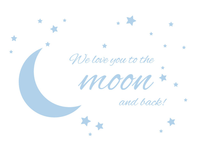 Text & Numbers Non-Wall Damaging Wall Decal, 24" H x 36" W x 0.01" D, Powder Blue