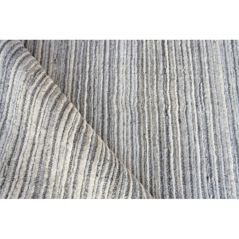 Rossini Striped Area Rug in Light Gray, Rectangle 10' x 14'