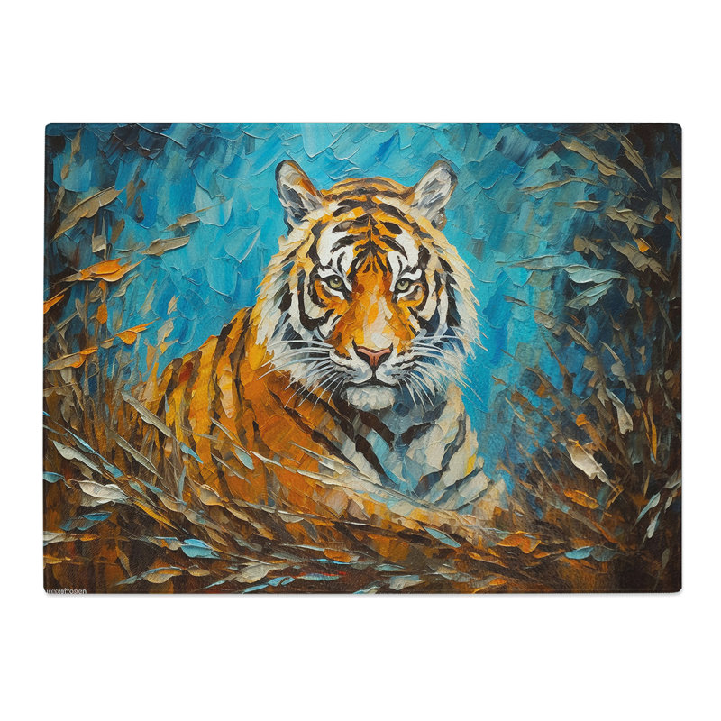 Tiger Palette Knife  Glass Chopping Board